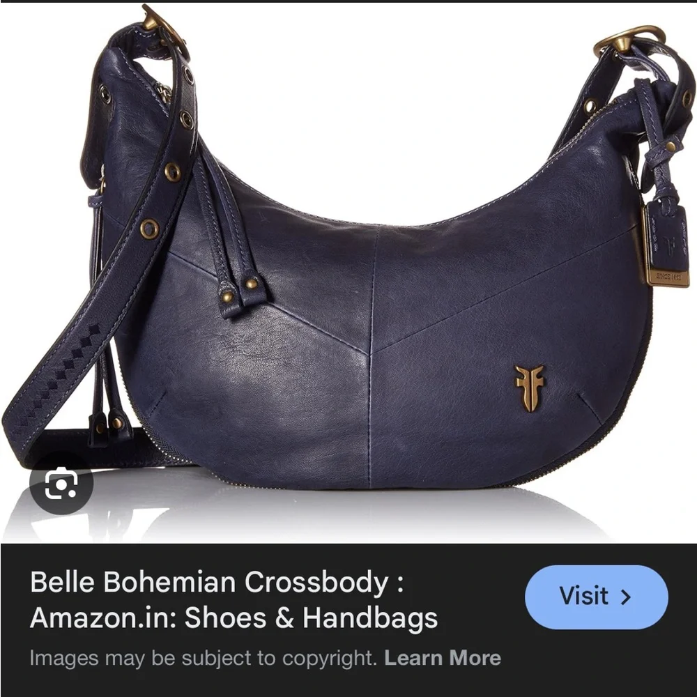 Frye Belle Bohemian Leather Crescent Crossbody Bag - Picture 3 of 10